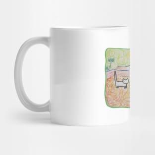 Cat Van Gogh, starry night drawing Mug